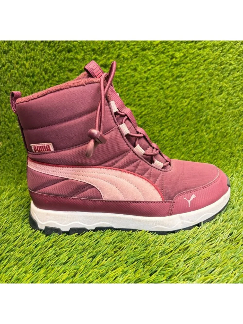 Puma Evolve Boot Girls Size 6Y Burgundy Pink Red Outdoor Winter Sneaker Boots